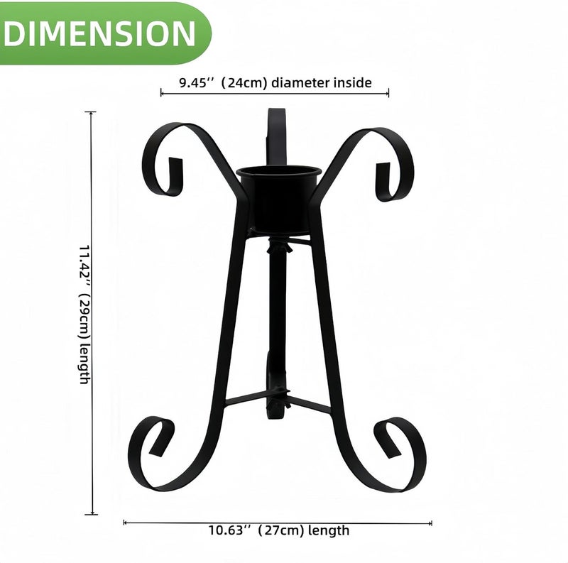 VOREEN Metal Gazing Ball Stand, 10" Sturdy Iron Globe Holder for 8–12 Inch Garden Globes, Outdoor Yard & Lawn Decor, Black - Image 4